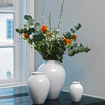 Knabstrup vase 27 cm - Hvid-Grå - Knabstrup Keramik