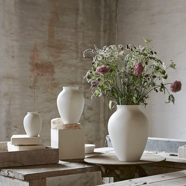 Knabstrup vase 35 cm, Hvid Knabstrup Keramik