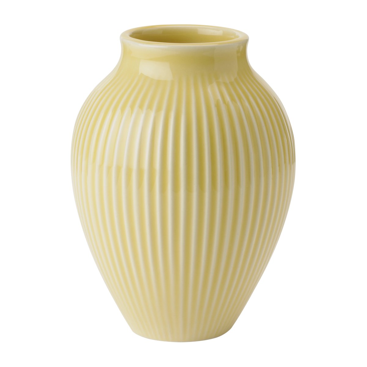 Knabstrup Keramik Knabstrup vase riflet 12,5 cm Gul
