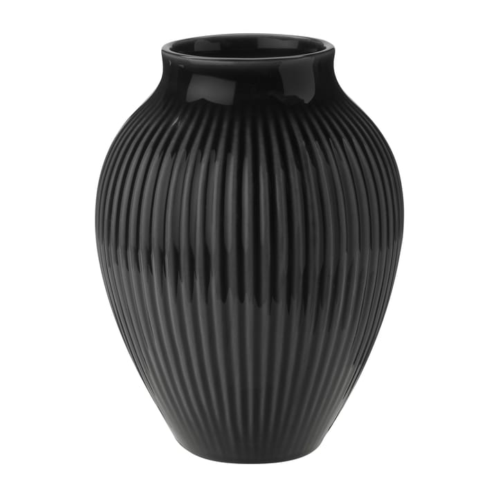 Knabstrup vase riflet 12,5 cm - Sort - Knabstrup Keramik