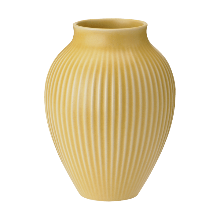 Knabstrup vase riflet 12,5 cm - Yellow - Knabstrup Keramik