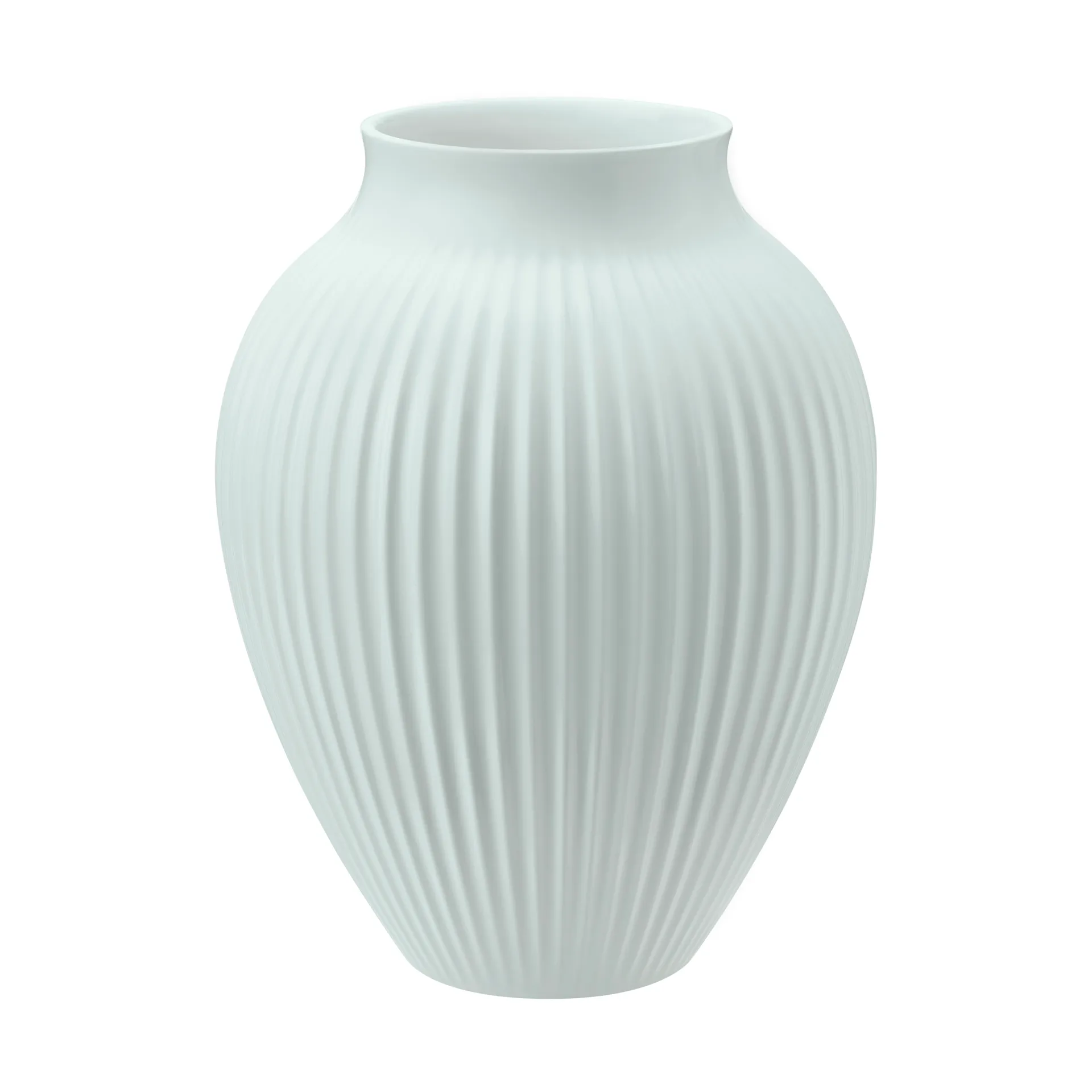 Knabstrup vase riflet 20 cm, Ice blue Knabstrup Keramik