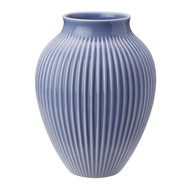 Knabstrup vase riflet 20 cm - Lavendelblå - Knabstrup Keramik
