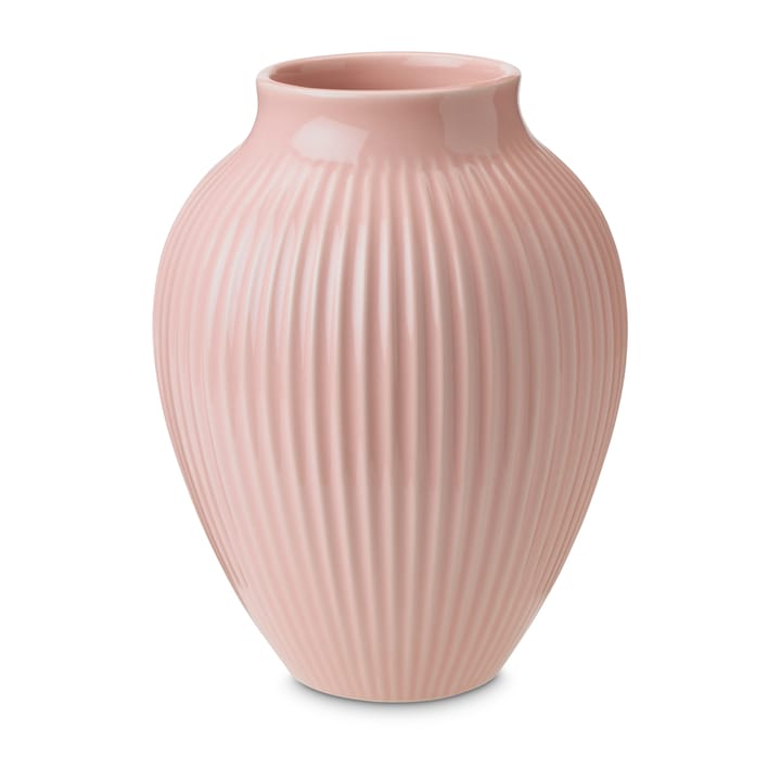 Knabstrup vase riflet 20 cm - Lyserød - Knabstrup Keramik