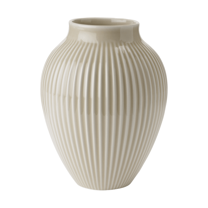 Knabstrup vase riflet 20 cm - Ripple sand - Knabstrup Keramik