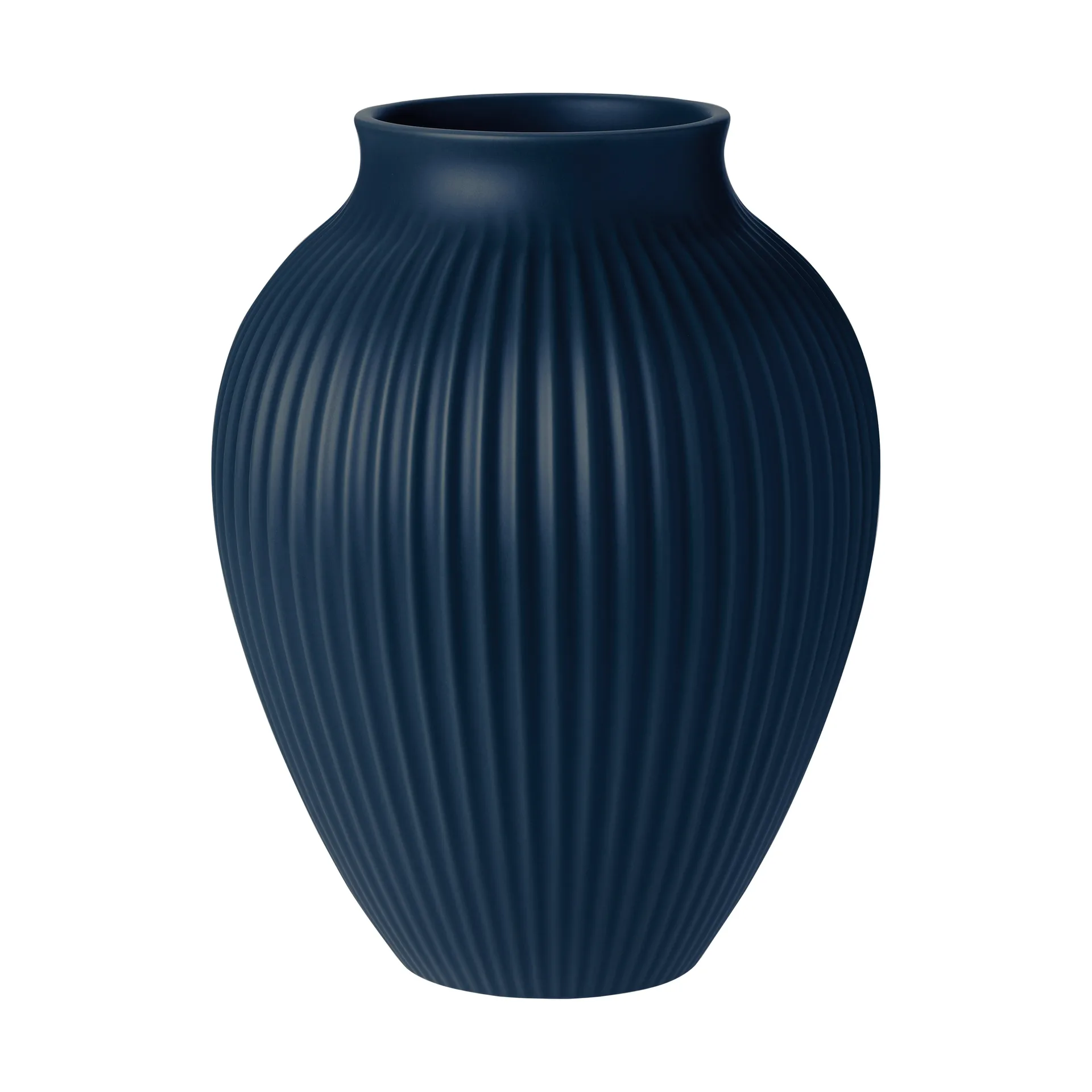 Knabstrup vase riflet 27 cm, Dark blue Knabstrup Keramik