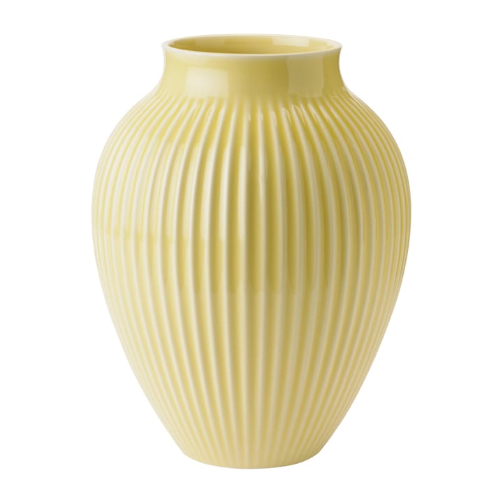 Knabstrup vase riflet 27 cm - Gul - Knabstrup Keramik