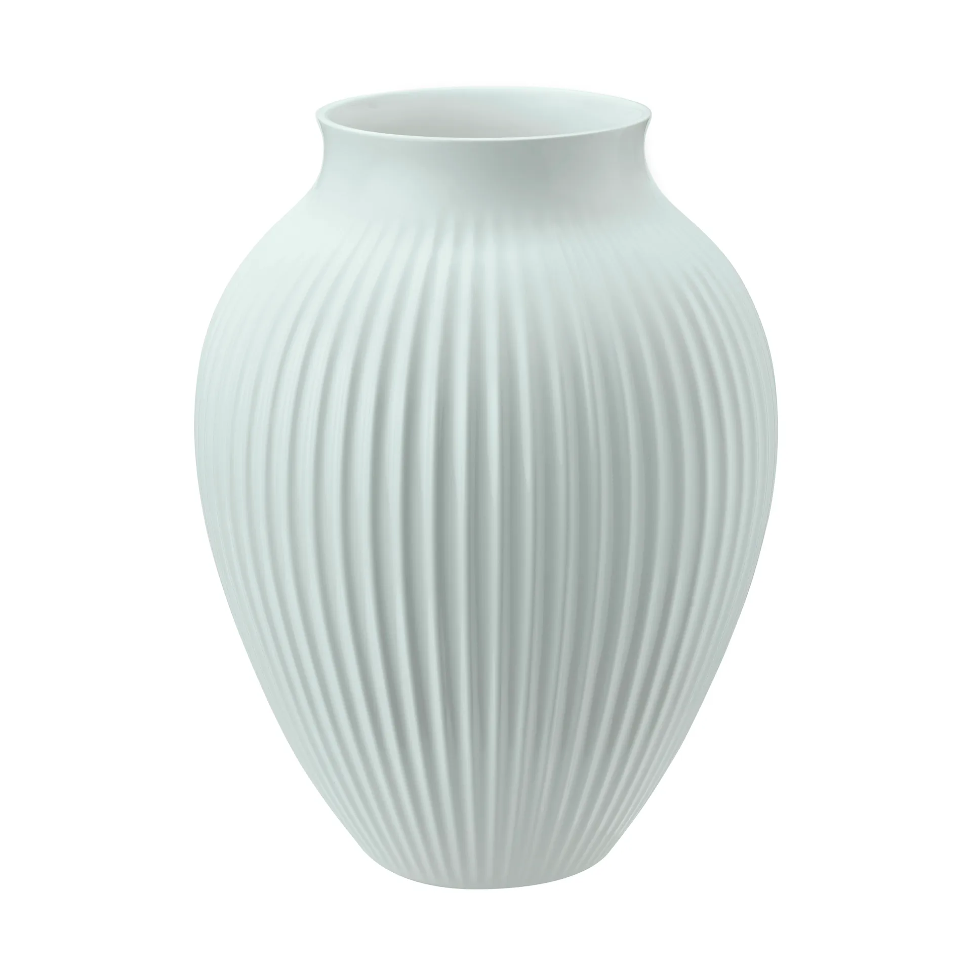 Knabstrup vase riflet 27 cm, Ice blue Knabstrup Keramik