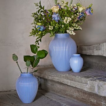 Knabstrup vase riflet 27 cm - Lavendelblå - Knabstrup Keramik
