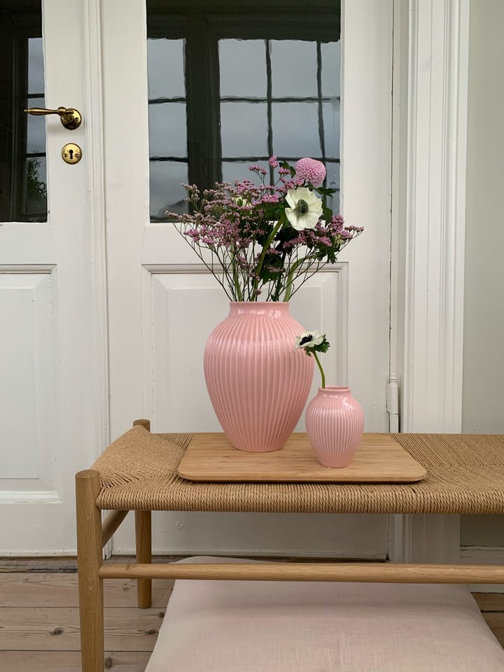 Knabstrup vase riflet 27 cm - Lyserød - Knabstrup Keramik