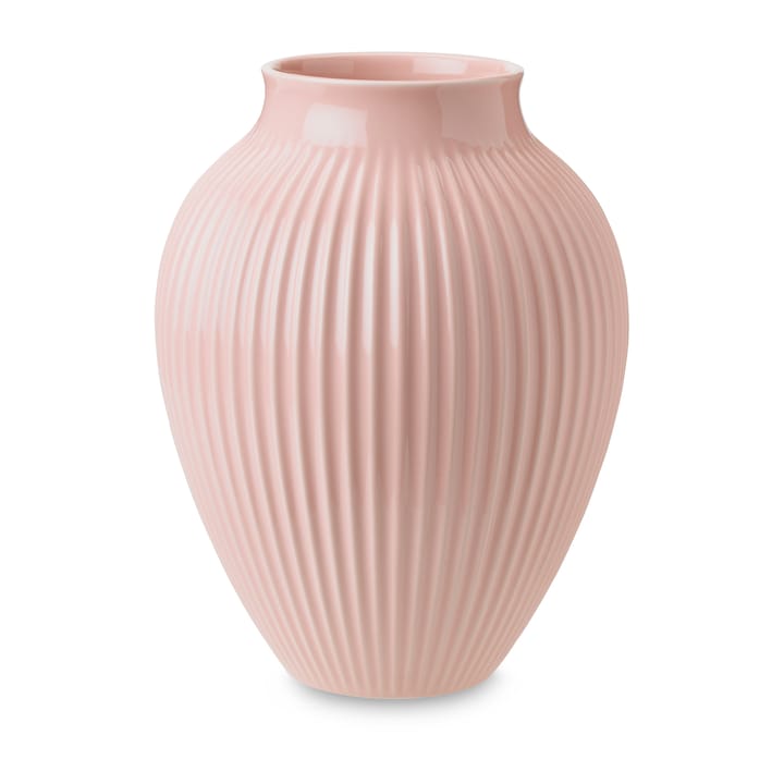 Knabstrup vase riflet 27 cm - Lyserød - Knabstrup Keramik