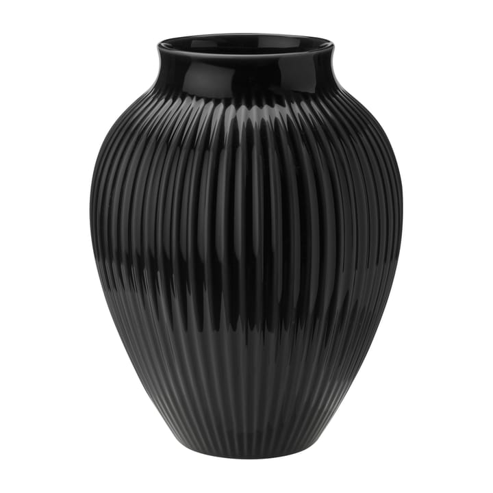 Knabstrup vase riflet 27 cm - Sort - Knabstrup Keramik