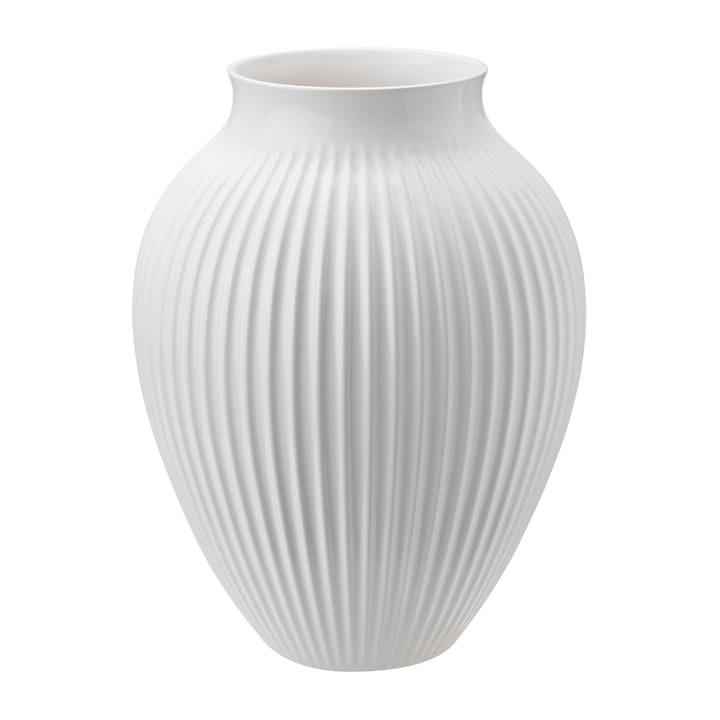 Knabstrup vase rillet 35 cm - Hvid - Knabstrup Keramik