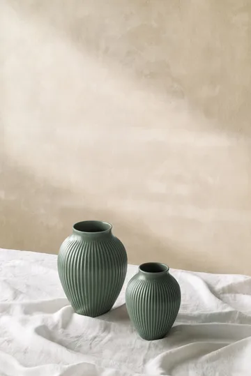 Knabstrup vase ripple mat celadon green - 12,5 cm - Knabstrup Keramik