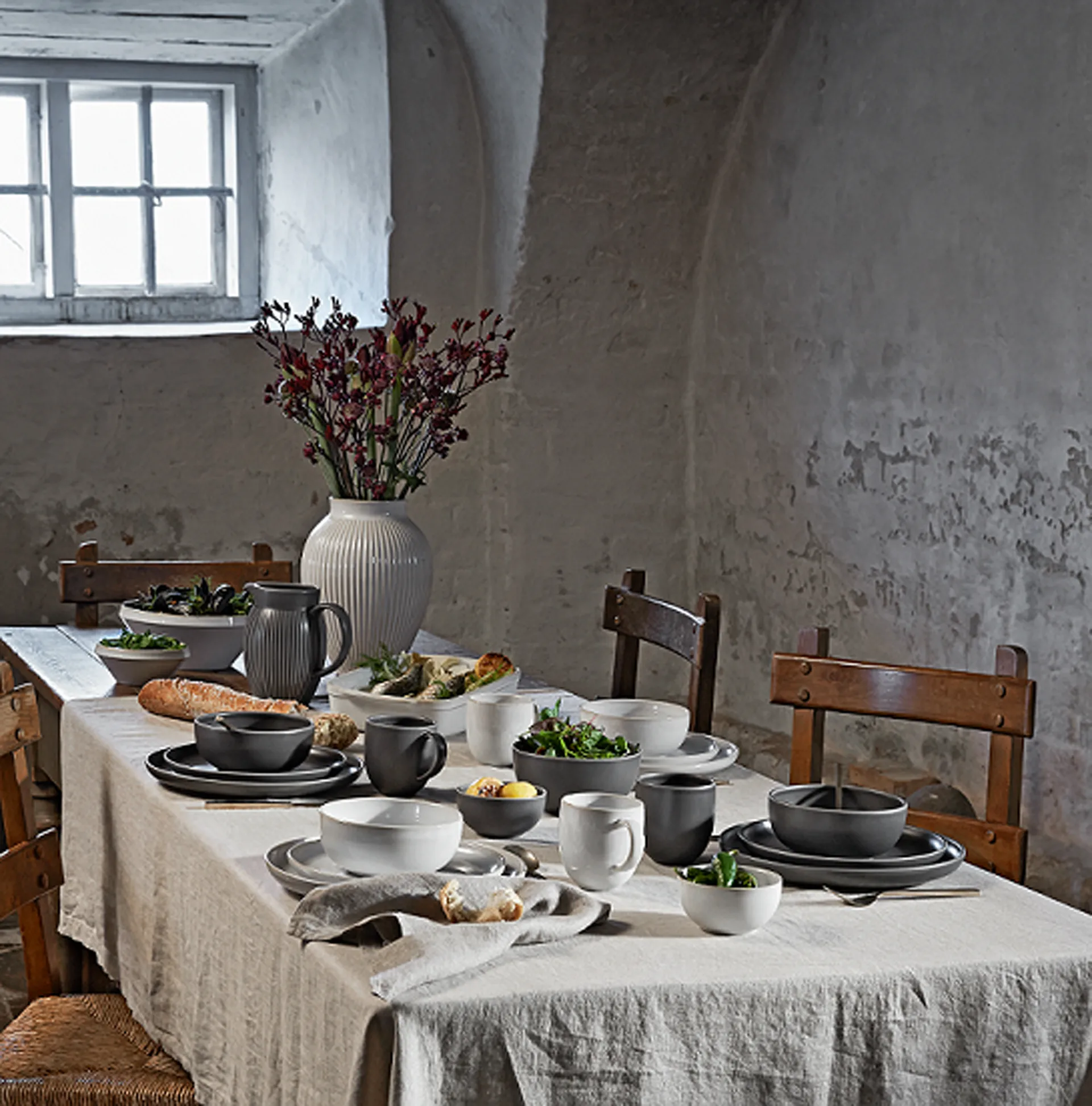 Tavola bradepande 2 dele, Hvid Knabstrup Keramik