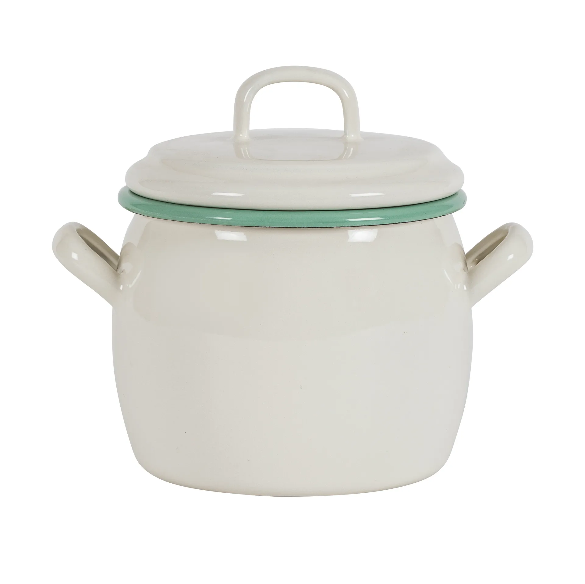 Kockums gryde med låg 0,7 l, Cream Lux Kockums Jernverk