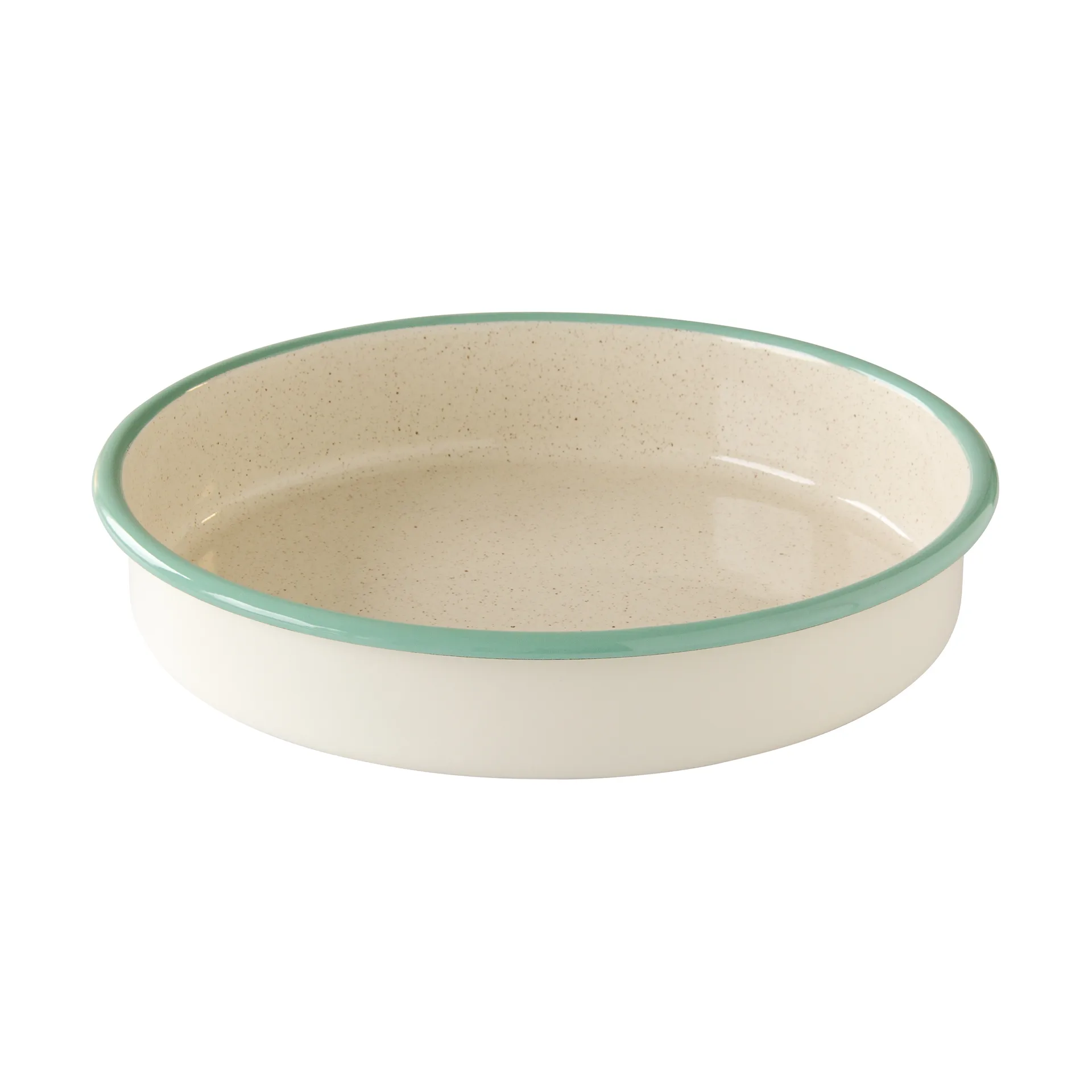 Kockums ovnform, Cream lux-grøn, rund, Ø28 cm Kockums Jernverk