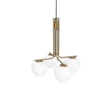 DK 4-Lav pendel - rå messing/mat hvid - Konsthantverk