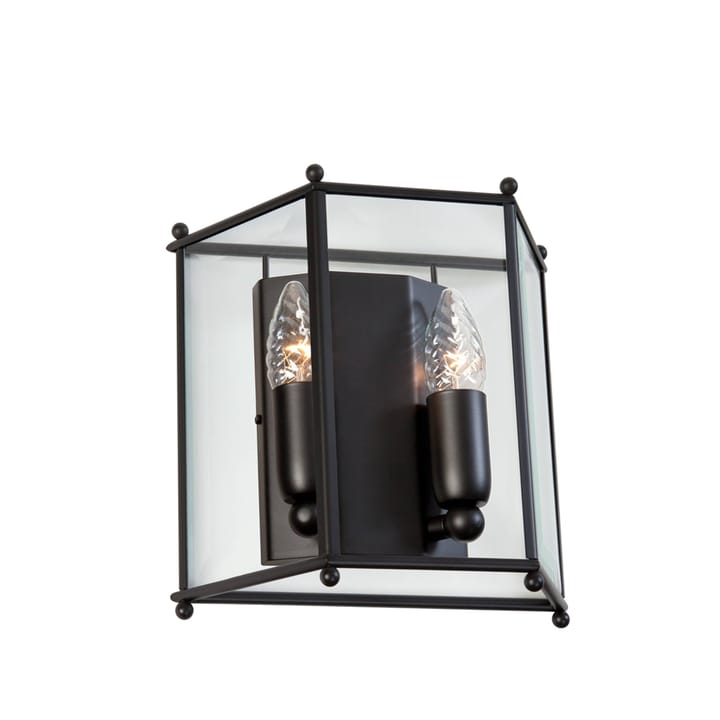 Glimminge væglampe - glas/sort - Konsthantverk