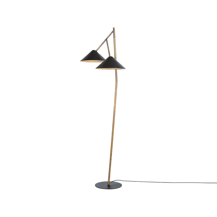 Grenverk gulvlampe, rå messing/sort Konsthantverk