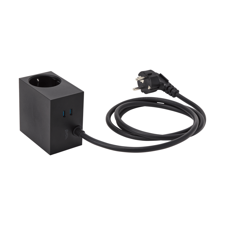 Cuboid+ stikdåse USB-C 30W 2 m, Black Kord