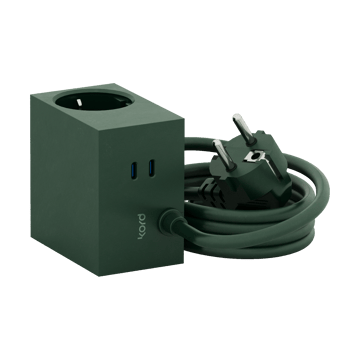 Cuboid+ stikdåse USB-C 30W 2 m - Dark Green - Kord