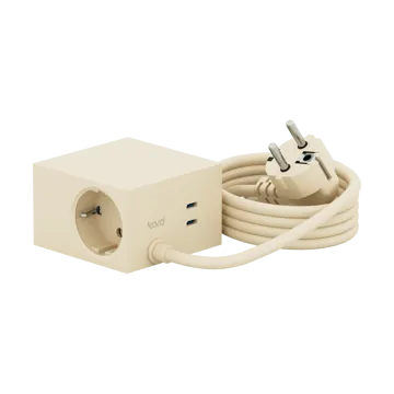 Cuboid+ stikdåse USB-C 30W 2 m - Pearled Ivory (hvid) - Kord