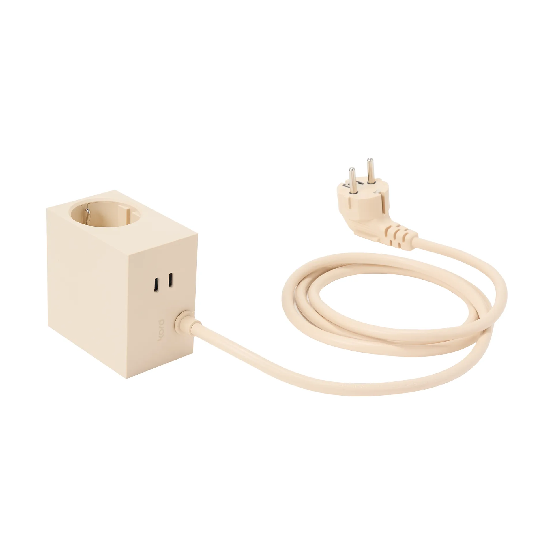 Cuboid+ stikdåse USB-C 30W 2 m, Pearled Ivory (hvid) Kord
