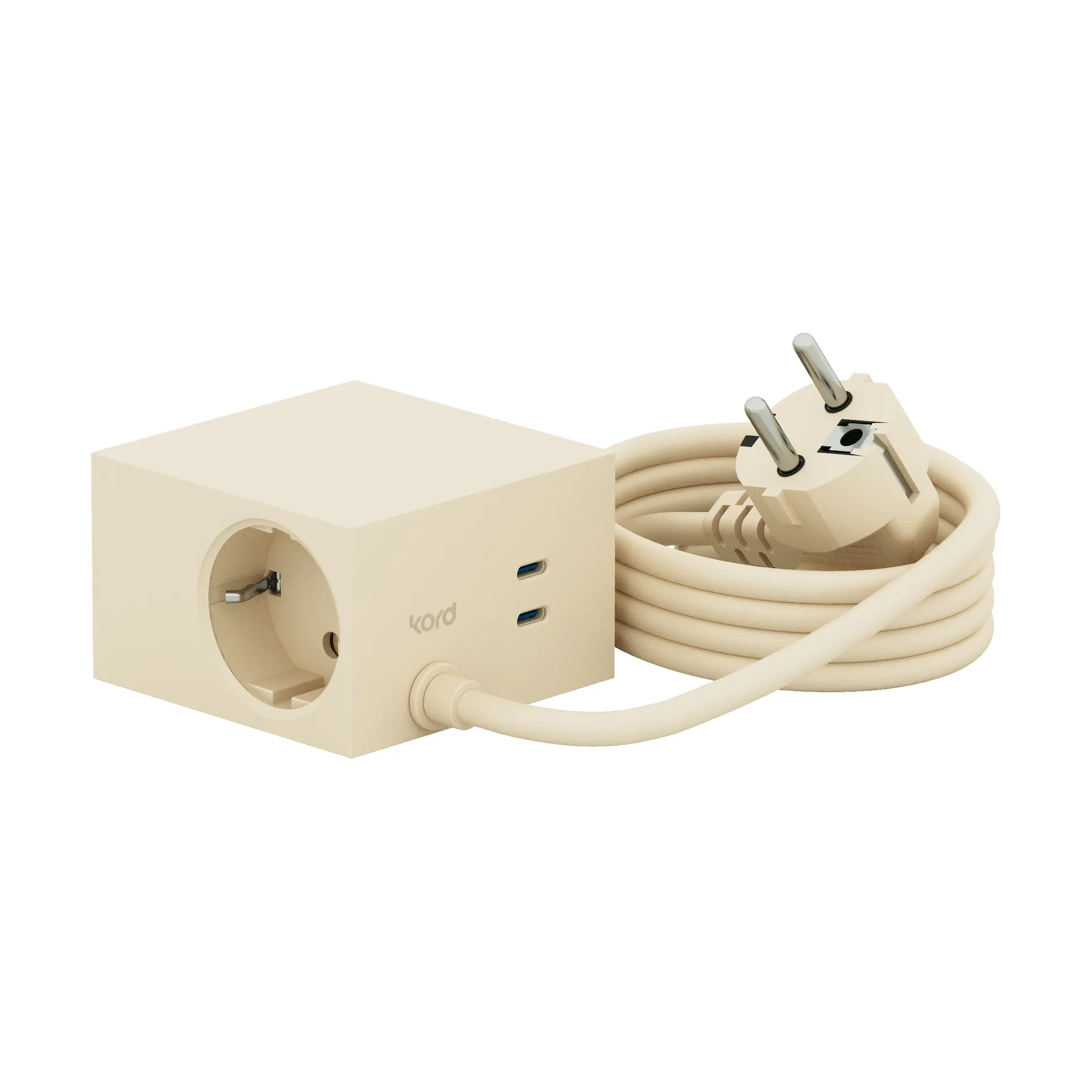 Cuboid+ stikdåse USB-C 30W 2 m, Pearled Ivory Kord