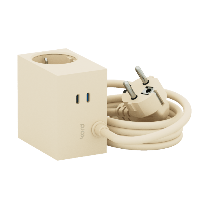 Cuboid+ stikdåse USB-C 30W 2 m, Pearled Ivory Kord