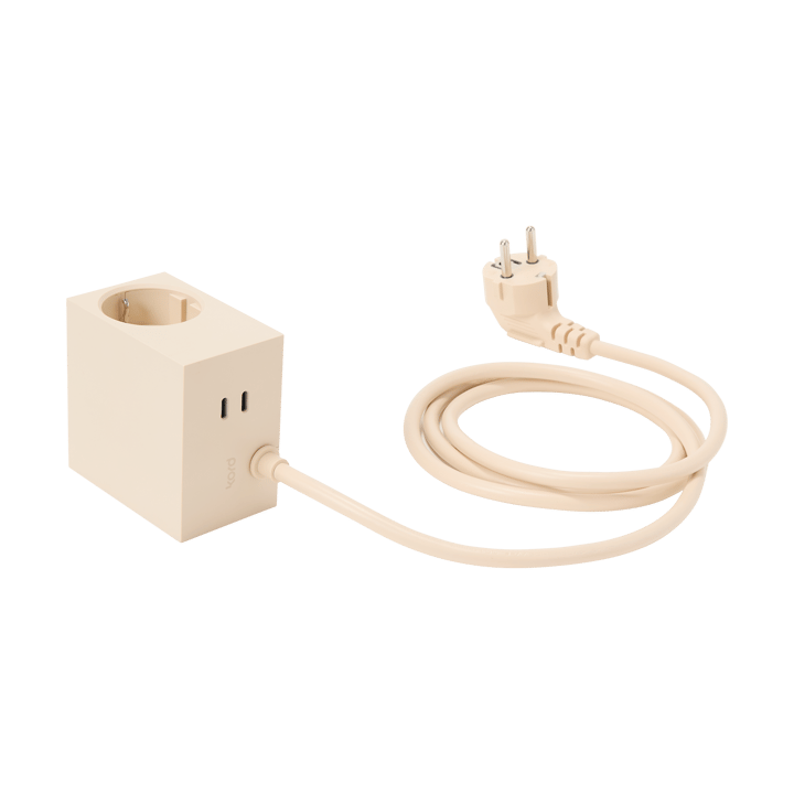 Cuboid+ stikdåse USB-C 30W 2 m, Pearled Ivory Kord