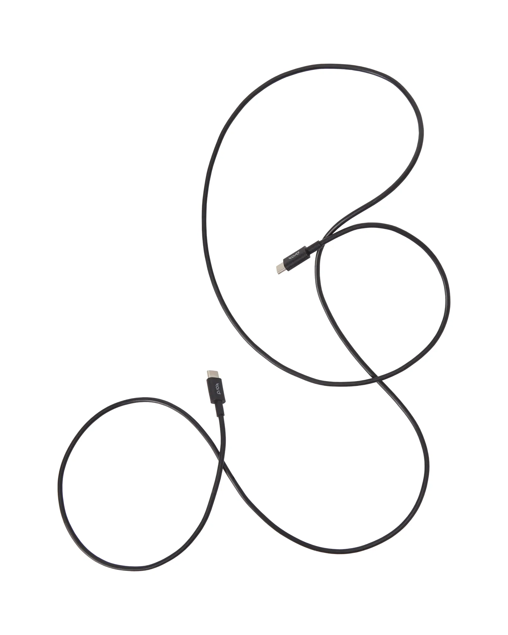 Kord USB-C til USB-C opladningskabel 1,8 m, Black Kord