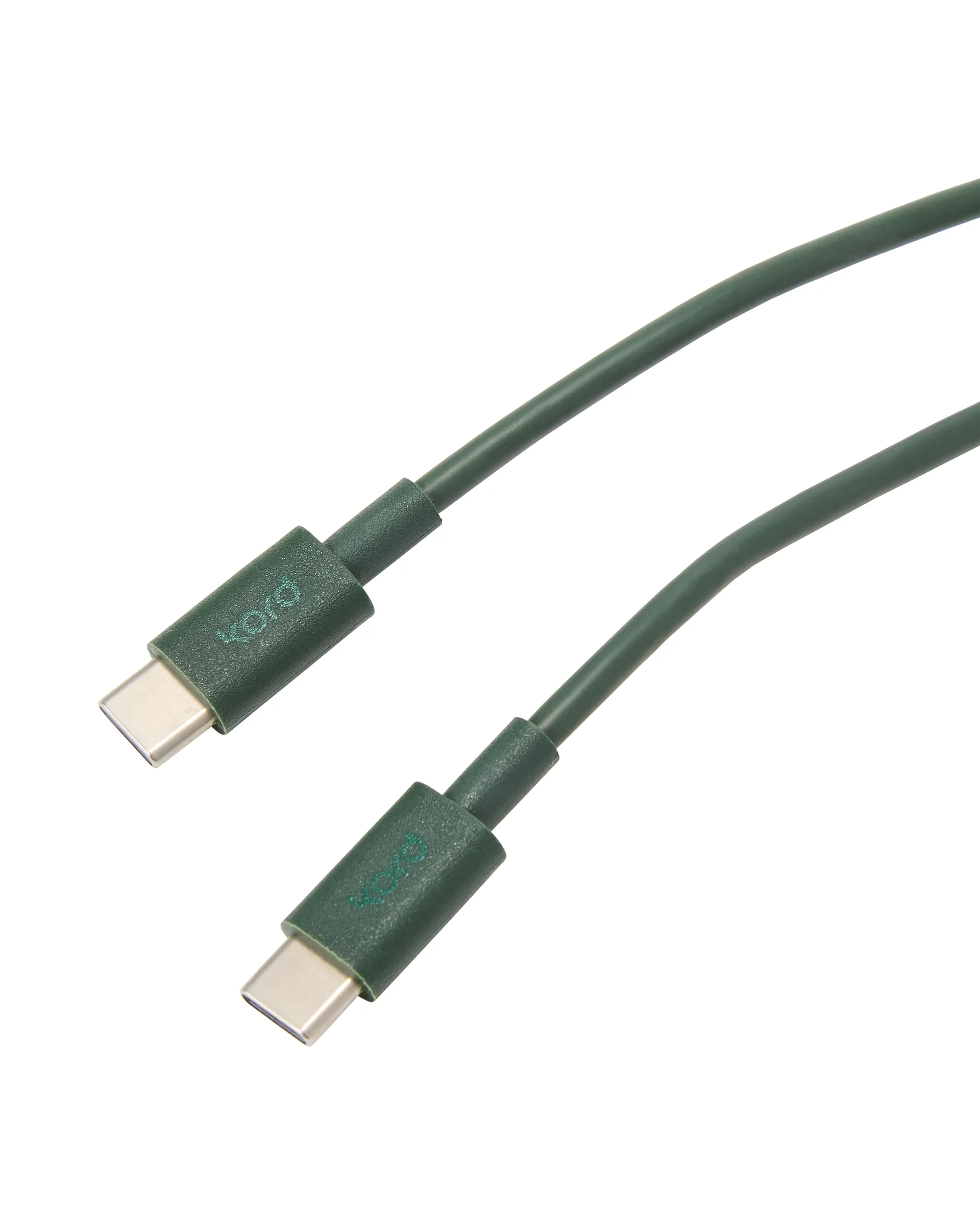 Kord USB-C til USB-C opladningskabel 1,8 m, Dark Green Kord