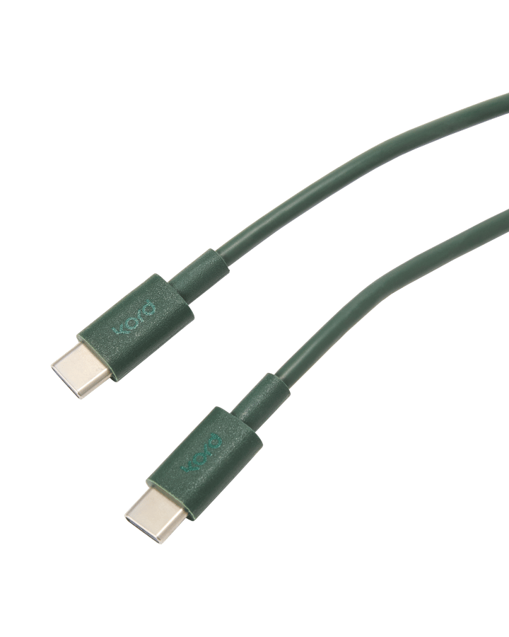 Kord USB-C til USB-C opladningskabel 1,8 m, Dark Green Kord