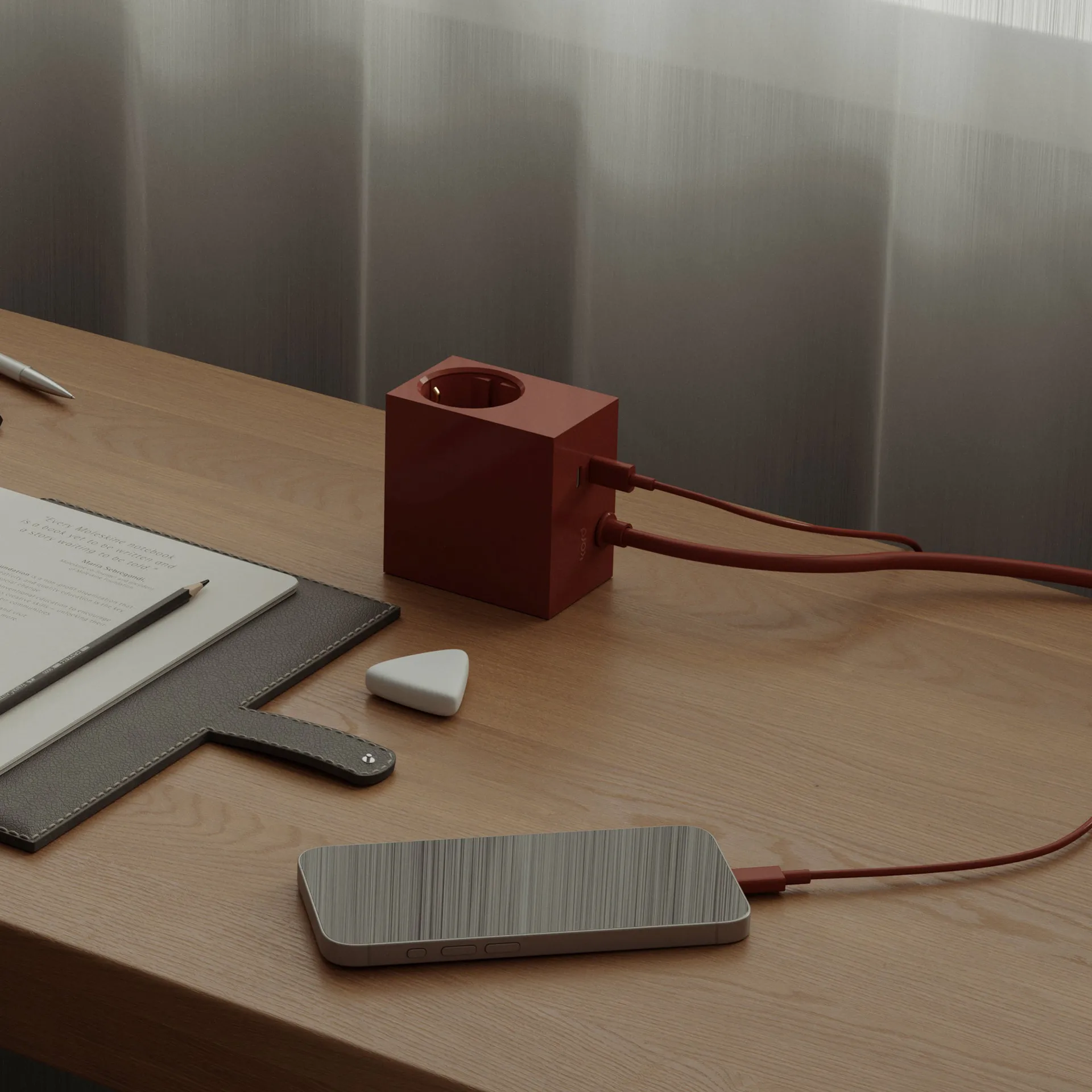 Kord USB-C til USB-C opladningskabel 1,8 m, Fired Brick Kord