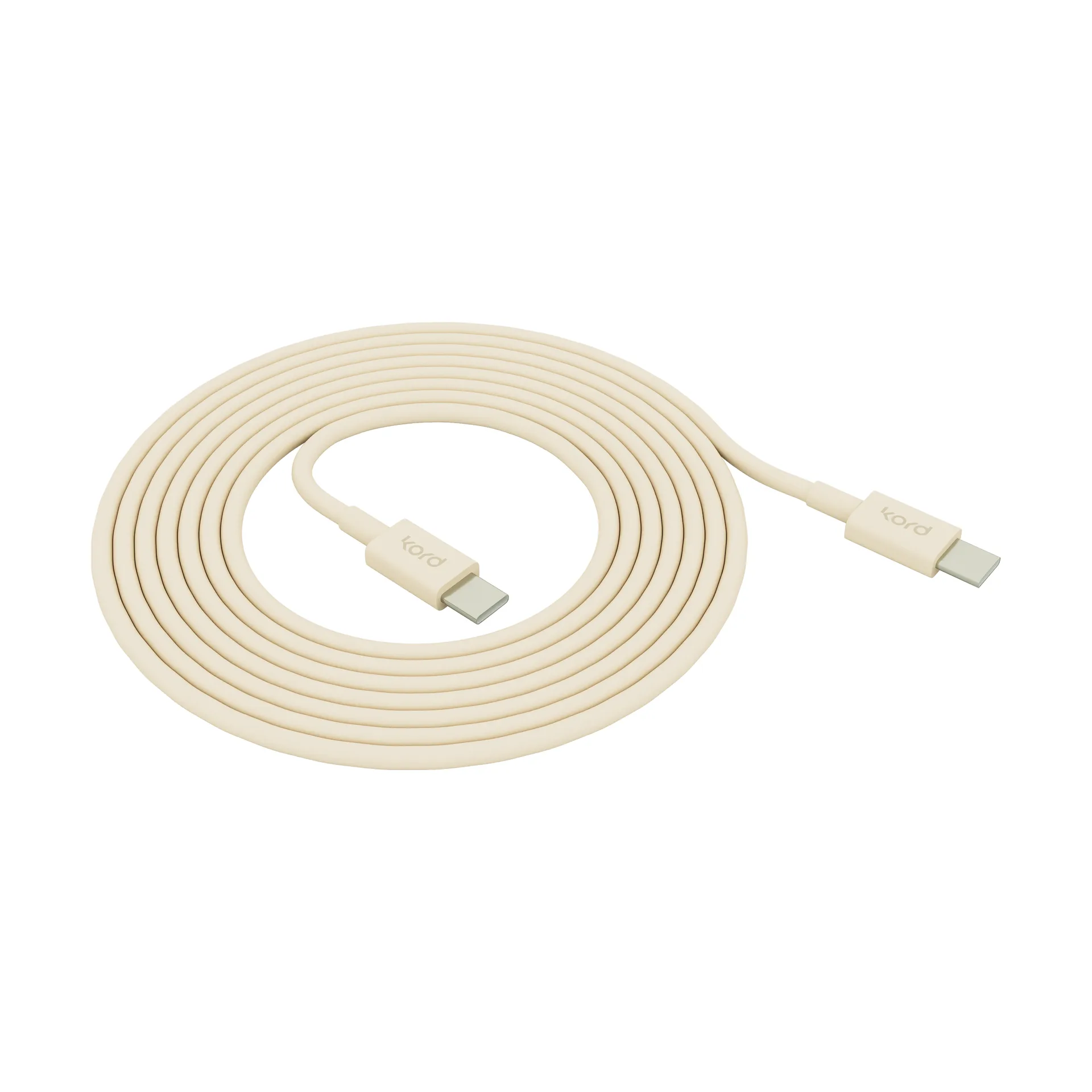 Kord USB-C til USB-C opladningskabel 1,8 m, Pearled Ivory Kord