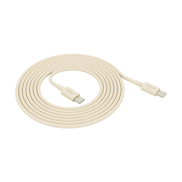 Kord USB-C til USB-C opladningskabel 1,8 m - Pearled Ivory - Kord