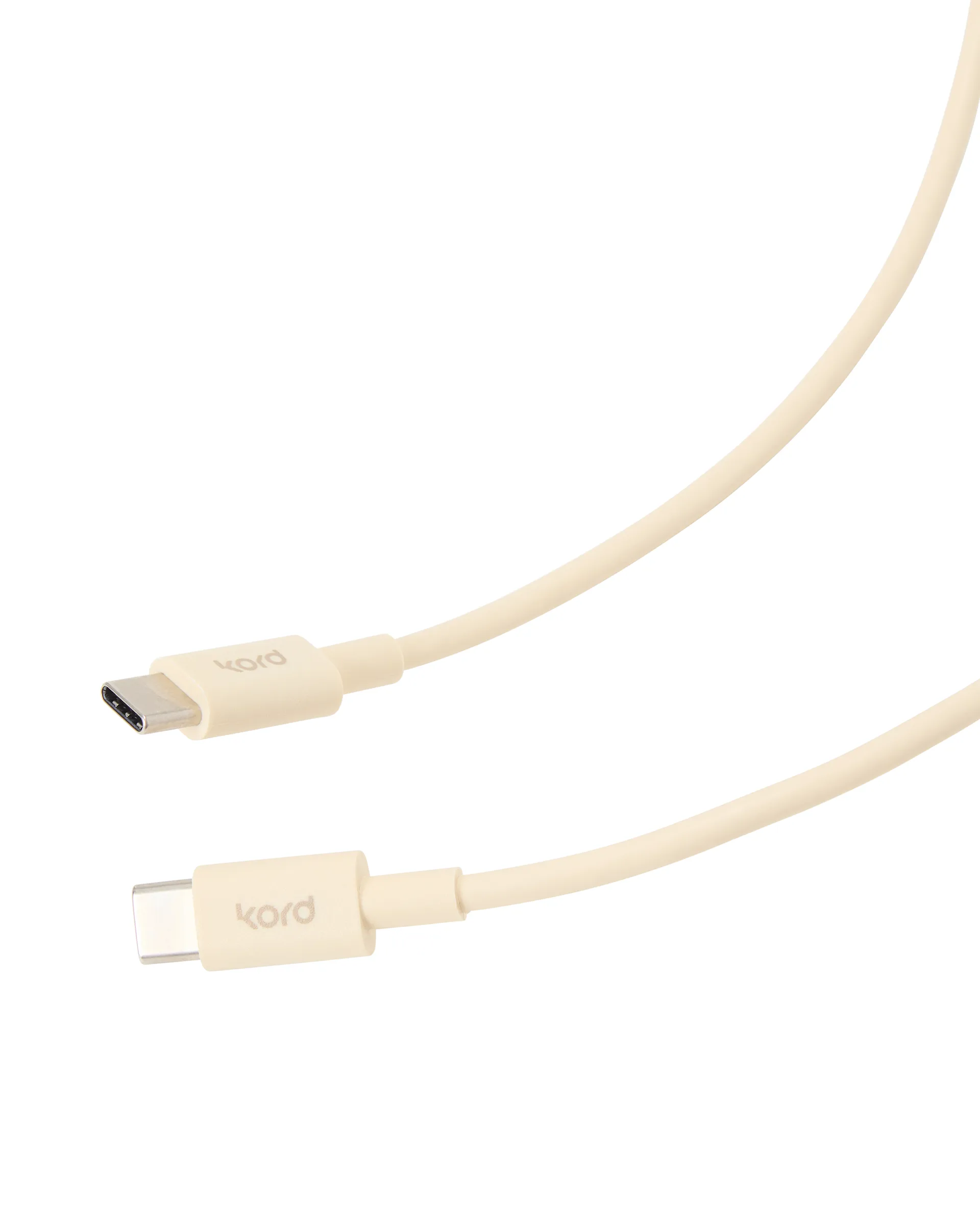 Kord USB-C til USB-C opladningskabel 1,8 m, Pearled Ivory Kord