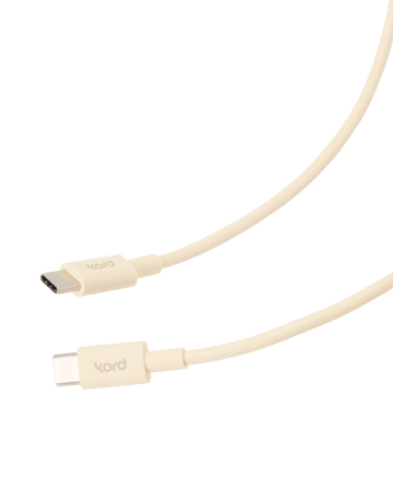 Kord USB-C til USB-C opladningskabel 1,8 m - Pearled Ivory - Kord