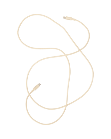 Kord USB-C til USB-C opladningskabel 1,8 m - Pearled Ivory - Kord