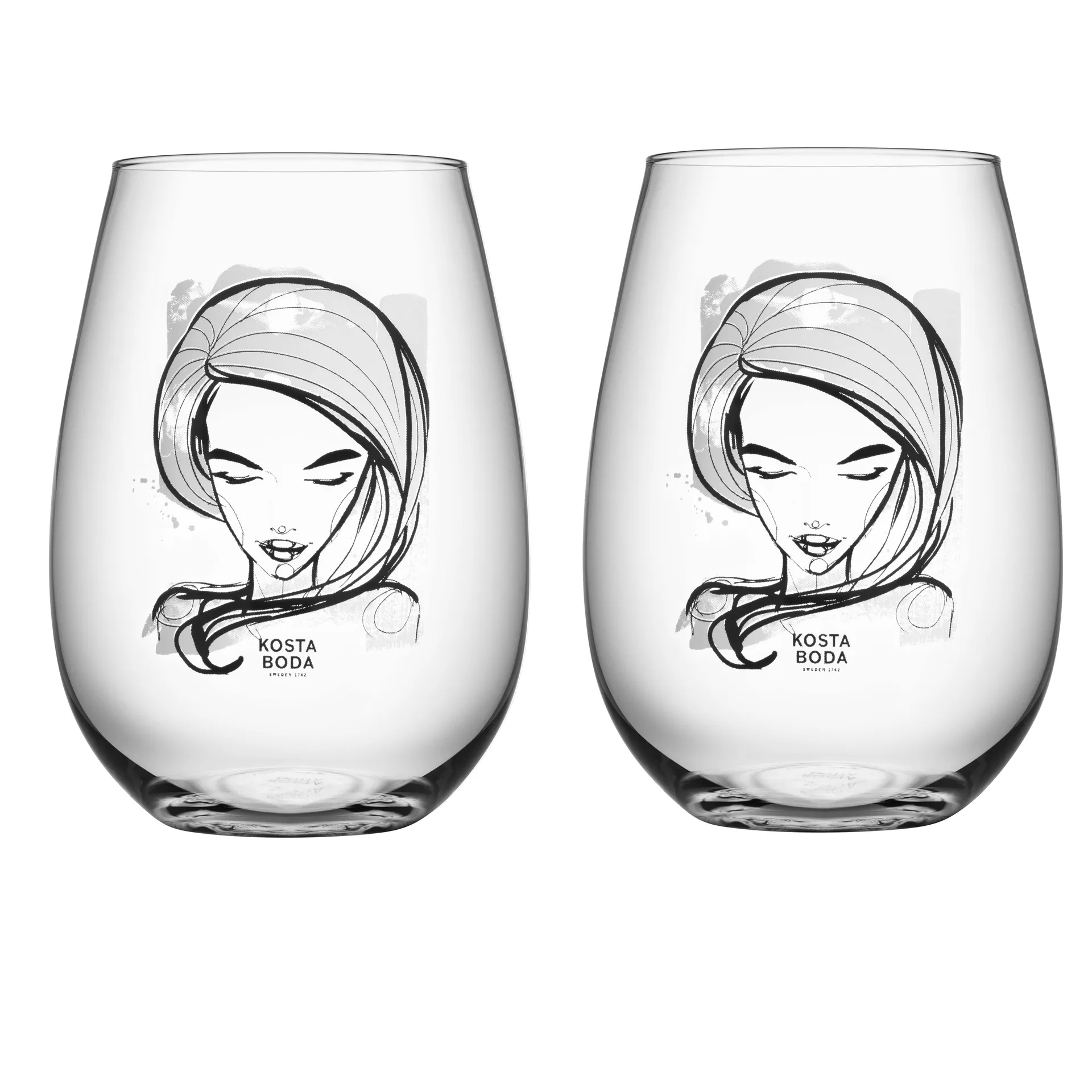 All about you glas 57 cl 2 stk, need you (hvid) Kosta Boda