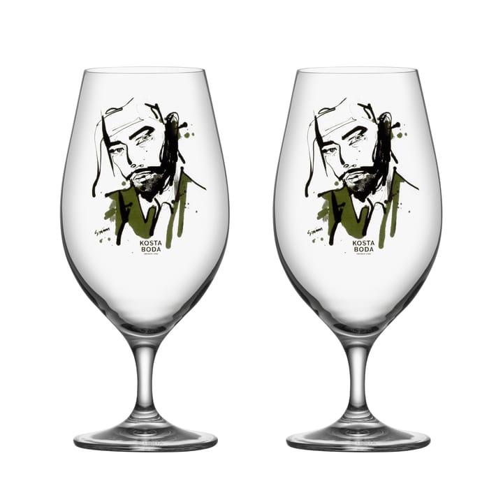 All about you ølglas 40 cl 2-pak - Want him (grøn) - Kosta Boda