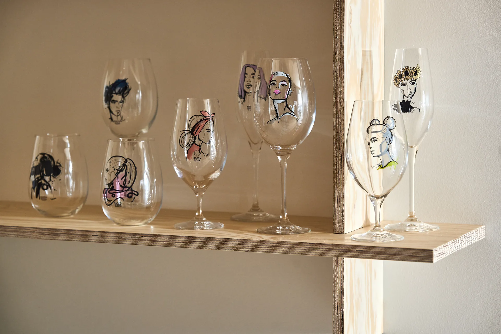 All about you vinglas 52 cl 2 stk, Miss him (blå) Kosta Boda