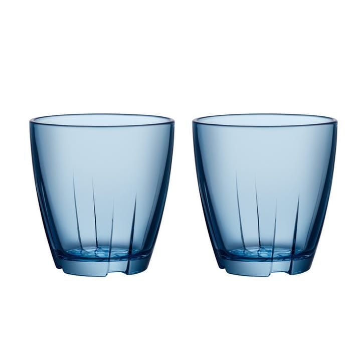 Bruk glas lille 2 stk - blå - Kosta Boda