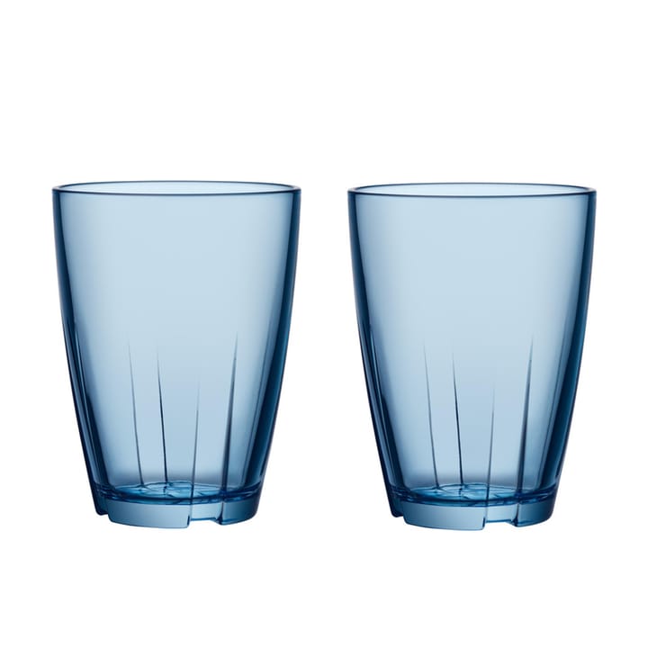 Bruk glas stort 2 stk - blå - Kosta Boda