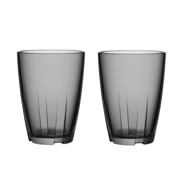 Bruk glas stort 2 stk - grå - Kosta Boda