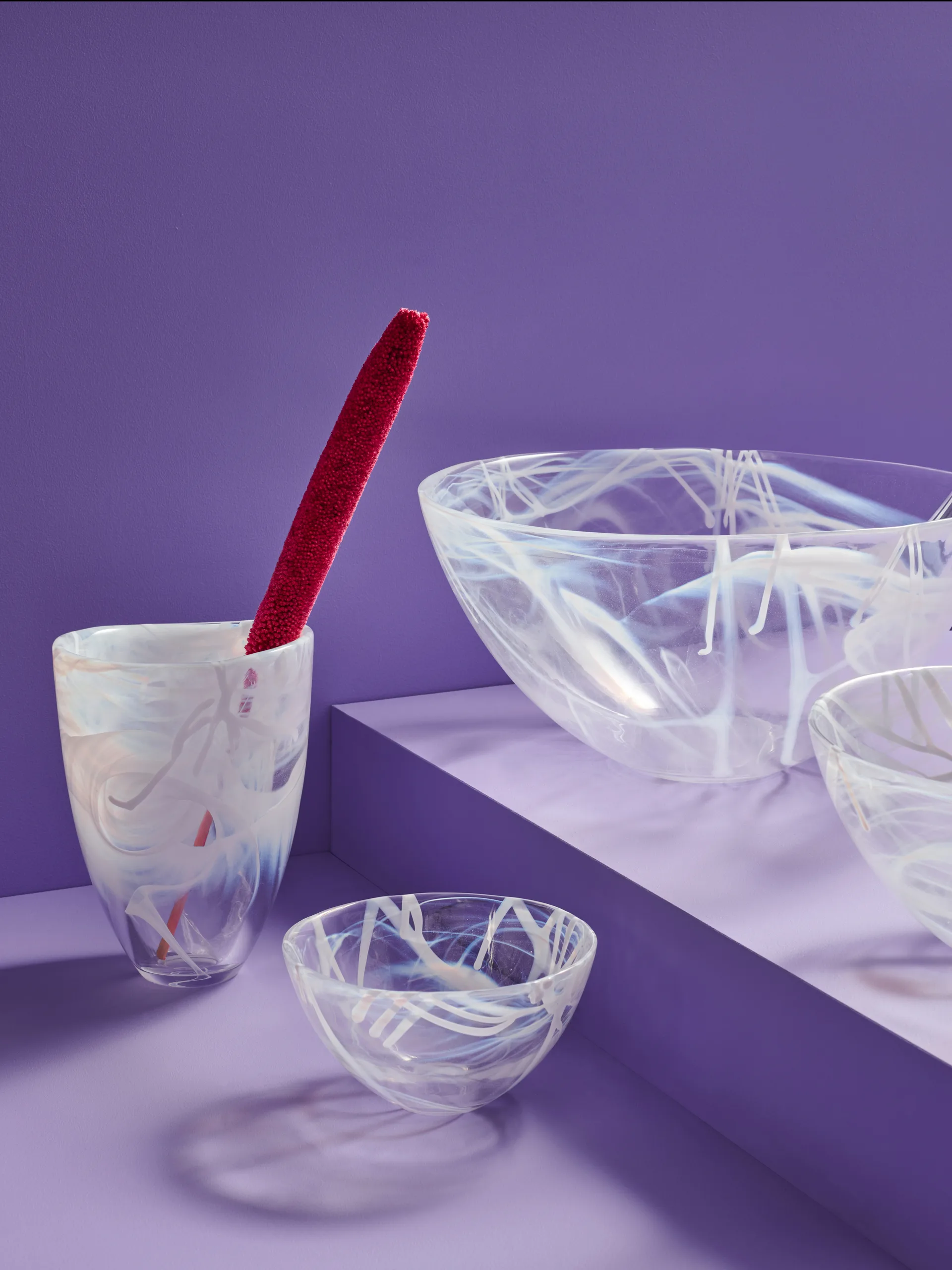 Contrast vase 200 mm, Hvid-hvid Kosta Boda