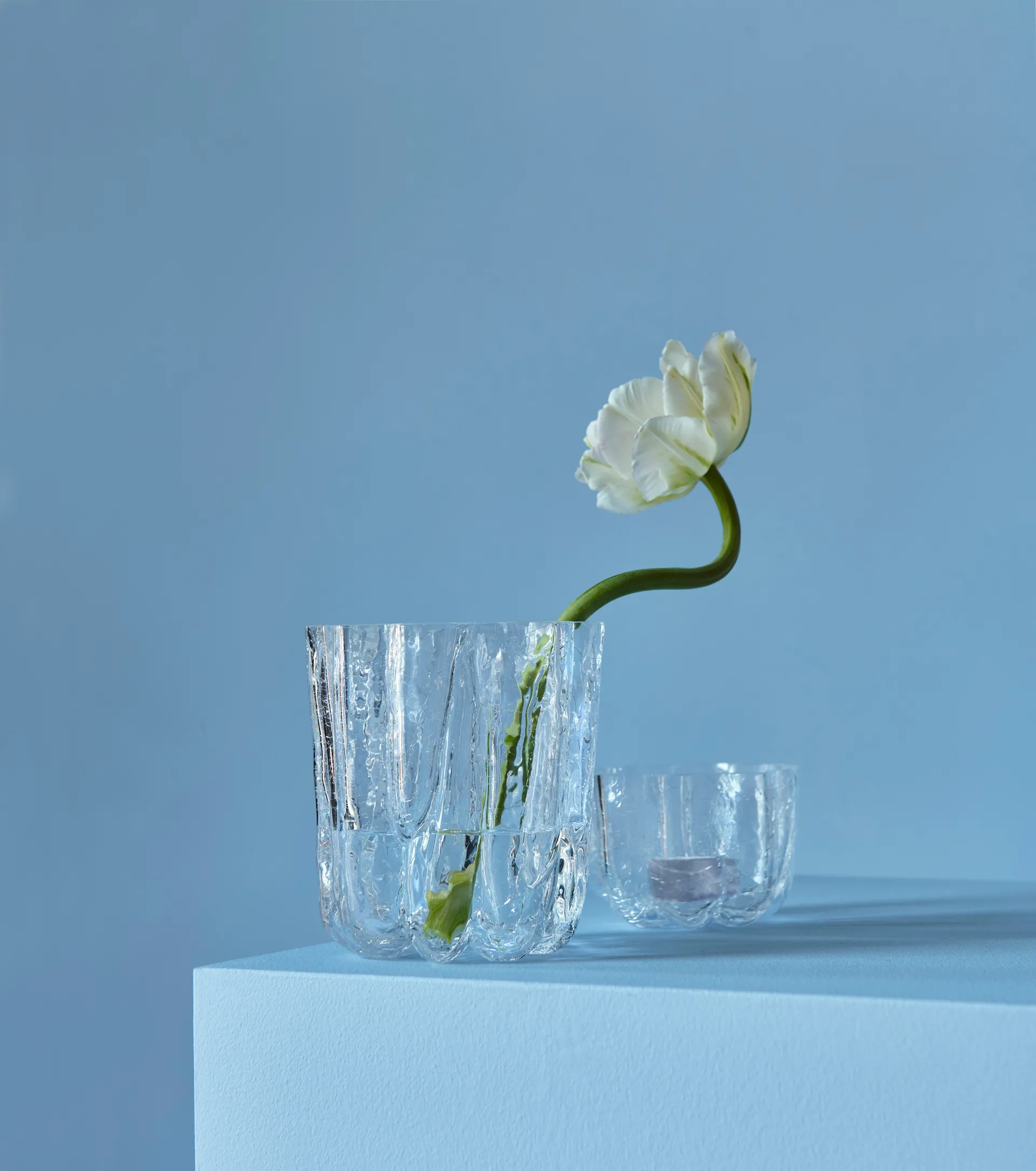 Crackle fyrfadsstage 5,8 cm, Klar Kosta Boda