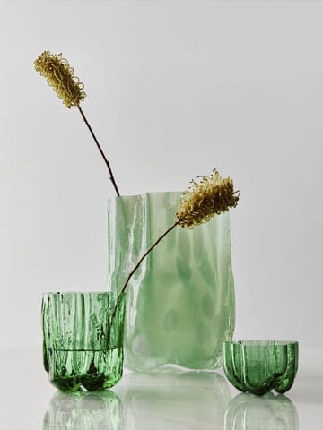 Crackle fyrfadsstage 5,8 cm - Mørkegrøn - Kosta Boda