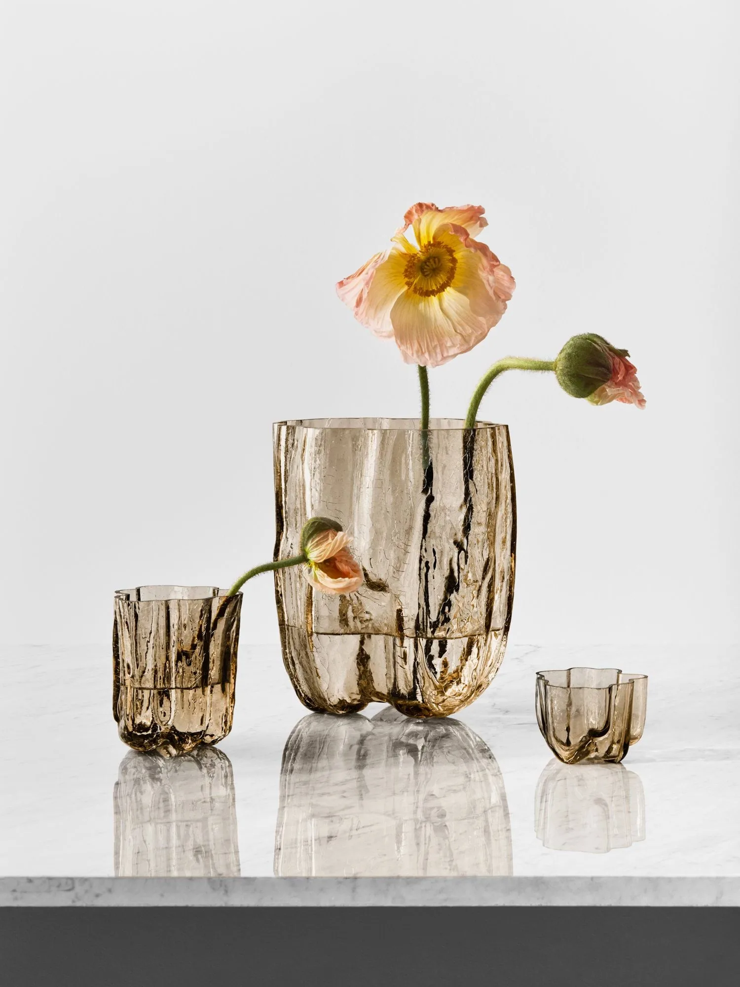 Crackle fyrfadsstage 5,8 cm, Taupe Kosta Boda